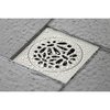 Kingston Brass BSF6360BN Watercourse Floral 4" Square Grid Shower Drain, Nickel BSF6360BN